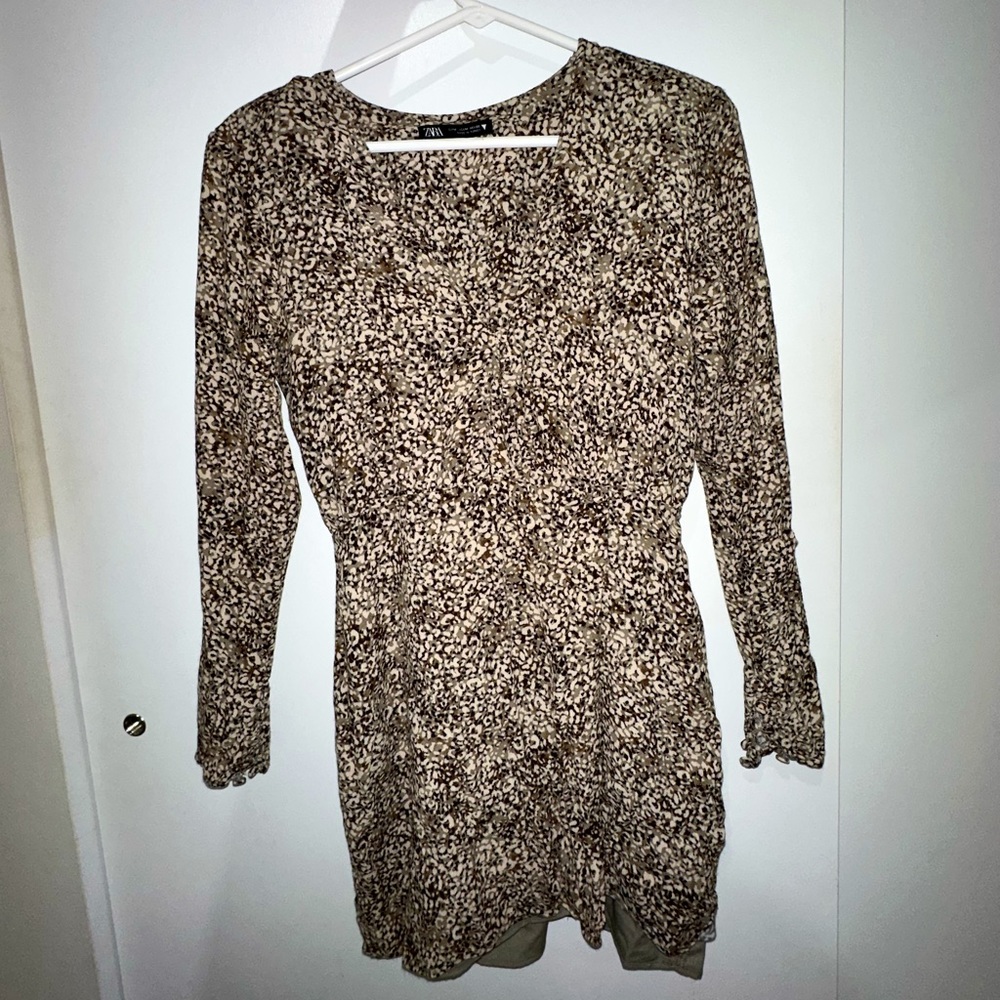 Cheetah print long sleeve dress